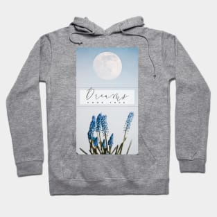 Moon dream sky clouds aesthetic love blue romantic  dreams come true flowers Hoodie